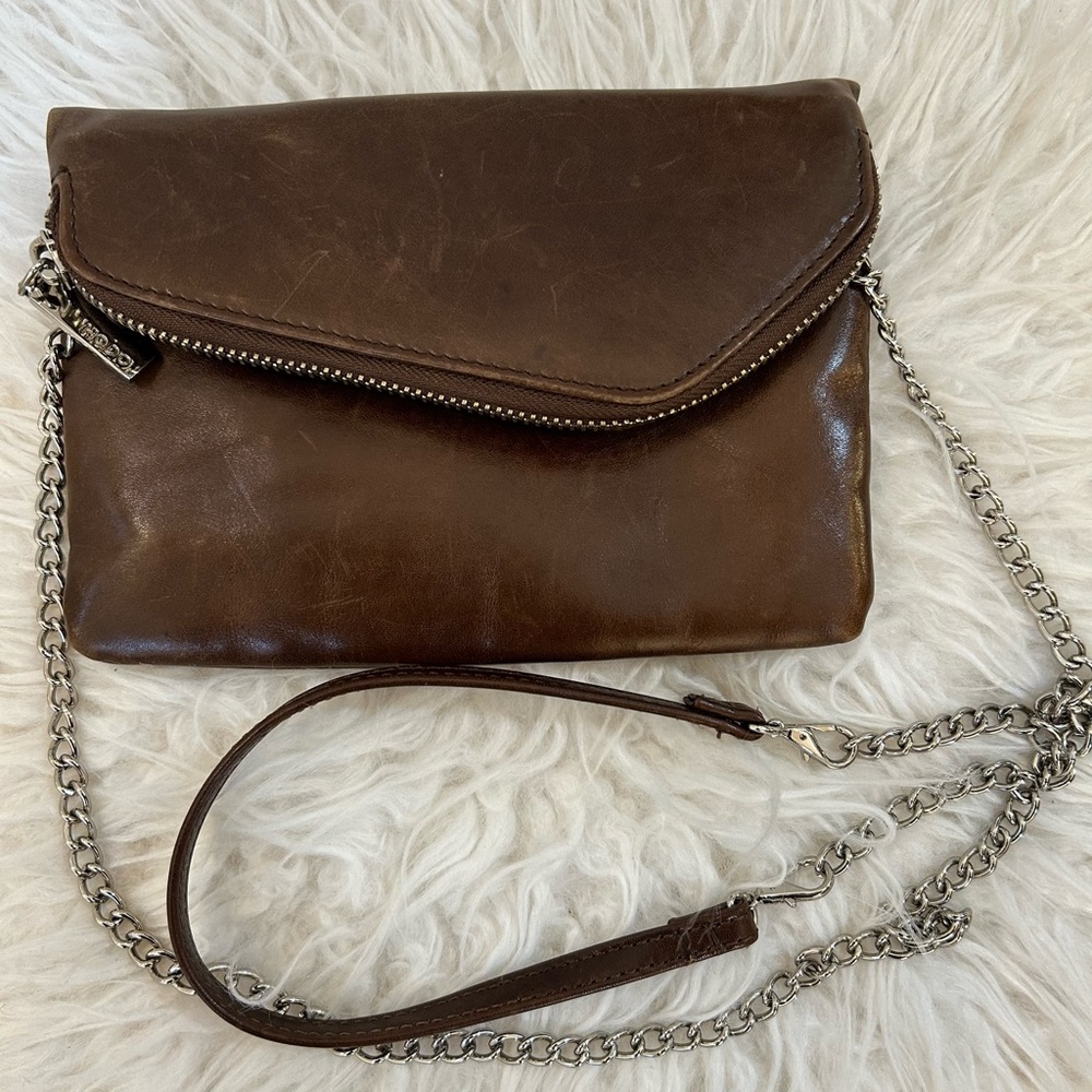 Hobo brown leather crossbody bag